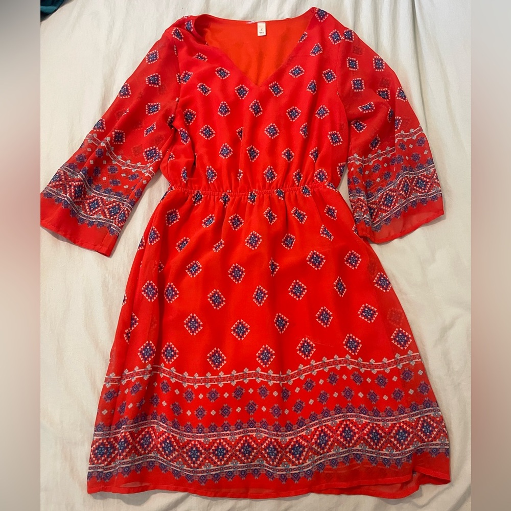 Orange 3/4 dress